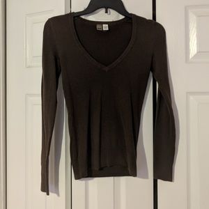 ⭐2 for $6⭐ brown long sleeve v-neck shirt